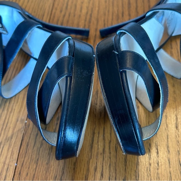 Michael Kors Black Leather Strappy Stiletto Pump Sandals Size 8 - Picture 9 of 16